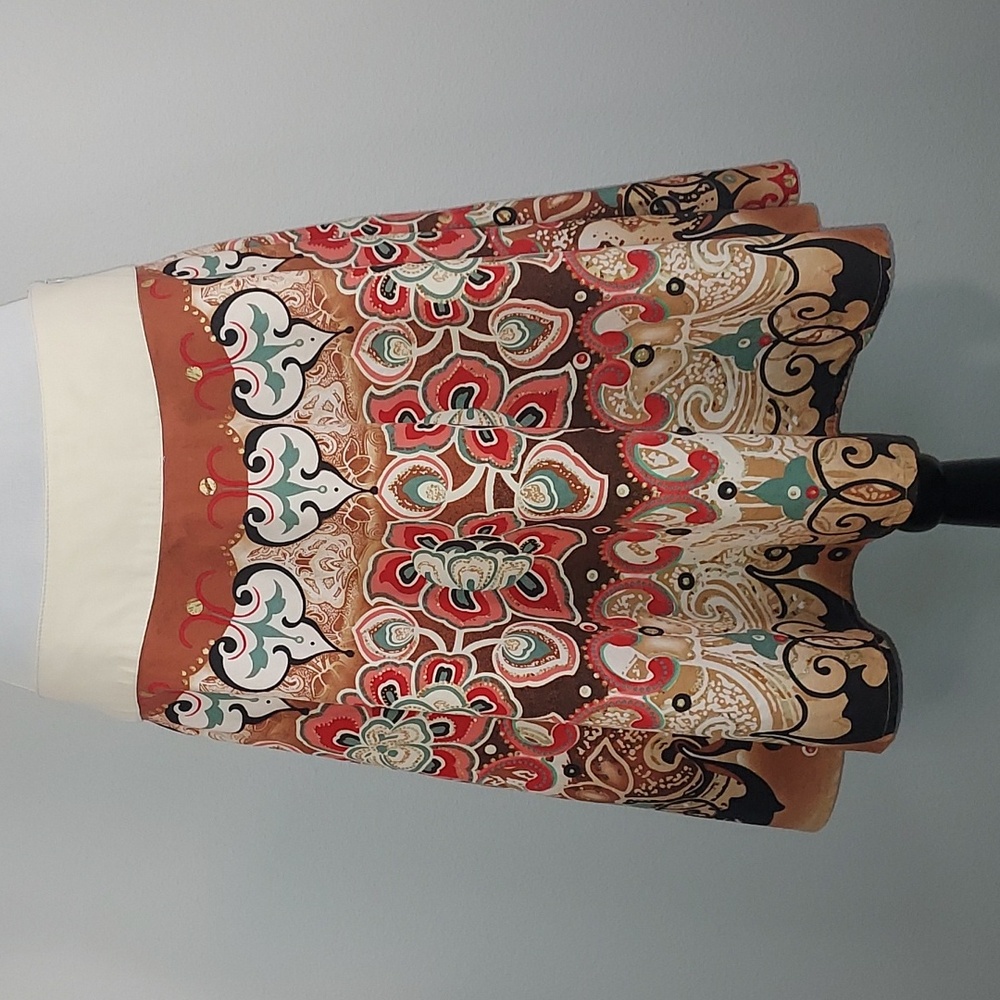 Mixit Vintage Y2K Floral Paisley Patterned Round Cotton Skirt Size 6